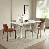 Vantervi Chaise de réception moderne de luxe en cuir marron empilable pour café restaurant maison bureau bar salle à manger atelier