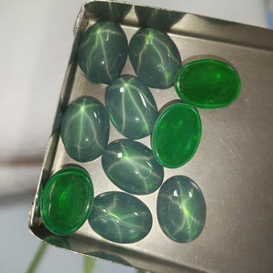 Cabujones Sintéticos Ovalados con Base Plateada en Rosa/Azul/Verde/Morado, Gema Suelta de Rubí Estrella para la Fabricación de Joyas - Product Image 4