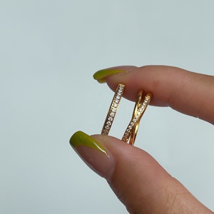 Nouvelle bague Dazan 2026 pour femme, design croix en zircon, minimaliste, en acier inoxydable plaqué or 18 carats, inaltérable et <span class=keywords><strong>super</strong></span> brillante, collection été - Product Image 4
