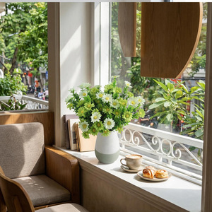 Boules de fleurs artificielles modernes <span class=keywords><strong>en</strong></span> herbe rose, faites à la main <span class=keywords><strong>en</strong></span> Chine, pour la maison et l'extérieur, protection UV, matériau PE - Product Image 4