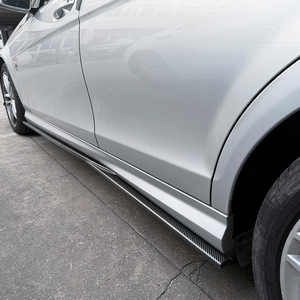 Mercedes-Benz C-Class W204 Side Skirts Piano Black Carbon Fiber Texture ABS Body Kit Modification - Product Image 2