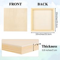 Lot de 8 panneaux en bois de pin personnalisés, bruts, pour loisirs créatifs, peinture acrylique, peinture à l'huile, DIY, écologiques
