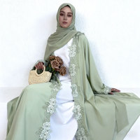 Kaftan musulman élégant et respirant en satin de polyester, brodé, couleur unie, coupe ajustée, grande taille, pour l'hiver, idéal pour l'Aïd, vente en gros sur mesure