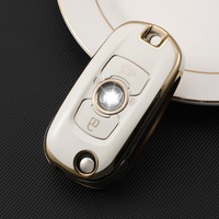 Housse de clé de voiture de luxe en TPU, bord doré, 4 boutons, étui pliable de protection, coque de télécommande Buick Allure