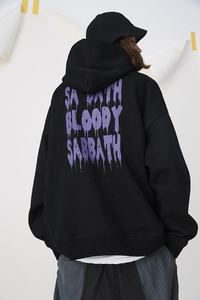 Felpa con cappuccio BLACK <span class=keywords><strong>SABBATH</strong></span> Logo personalizzato di alta qualità 3d Puff Screen Print felpe con cappuccio Unisex oversize pesanti da uomo - Product Image 3