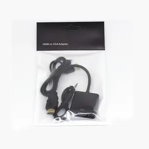 Adaptador convertidor HD a VGA, Cable convertidor hdtv a vga con Audio y cable de fuente de alimentación, producto en oferta