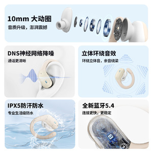 BSiNFn Hang Ear Wireless <b>Bluetooth</b> Earphones IPX5 Waterproof With Dual Mics For Sports - Product Image 2