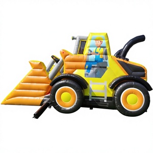 Castillo inflable para niños, castillo hinchable comercial con diseño de excavadora, casa de brinco inflable con tobogán. - Product Image 1