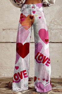<span class=keywords><strong>Pantaloni</strong></span> da <span class=keywords><strong>Donna</strong></span> con Stampa Digitale, Gamba Larga e Vestibilità Slim, Vendita Calda - Product Image 4