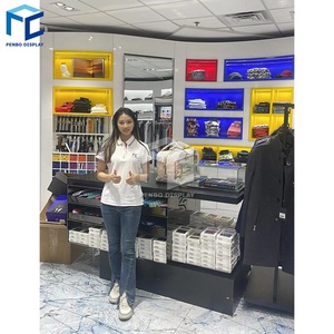 Quần áo hiện đại cửa hàng hiển thị tủ sang trọng cửa hàng may mặc hiển thị đứng người đàn ông quần áo cửa hàng đồ nội thất cửa hàng quần áo thiết kế - Product Image 3