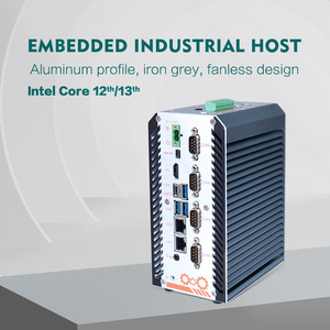 เคสคอมพิวเตอร์ขนาดเล็กไม่มีพัดลม Intel 13th 12th Gen Core I7 I5 2 LAN 6Com X86 DIN Rail แบบฝังเคส PC สำหรับอุตสาหกรรม - Product Image 1