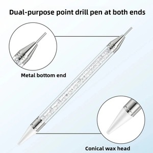 Stylo à cire acrylique à double extrémité Outil de nail art 1 pièce avec dissolvant de <span class=keywords><strong>foret</strong></span> <span class=keywords><strong>collant</strong></span> et stylo d'aspiration de <span class=keywords><strong>foret</strong></span> - Product Image 3