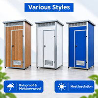 Toilettes mobiles préfabriquées modernes, cabine de salle de bain portable pour le camping, toilettes extérieures avec unité de douche intégrée pour événements publics