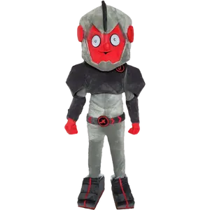 Personaje Adulto Dibujos Animados Mascota Disfraz Cara Roja Gris Robot Mascota Disfraces