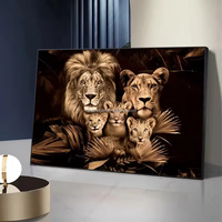 Lion moderne maison mur art décoration cristal porcelaine peinture impression affiche murale décoration intérieure