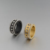 Bague Hip Hop Iced Out pour Hommes et Femmes, Micro-Pavé Zircon Acier Titane, Bijoux de Soirée, Vente en Gros