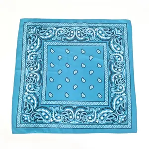 Sky Blue Wholesale High Quality Cheap Customized Factory Printed Cotton Bandana