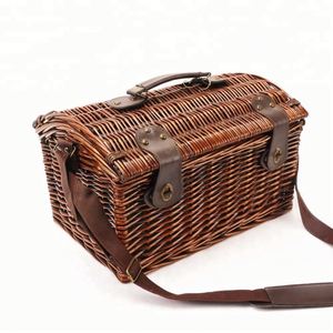 Hecho <span class=keywords><strong>a</strong></span> mano personalizado Willow comida familia <span class=keywords><strong>cesta</strong></span> de Picnic para vino - Product Image 4
