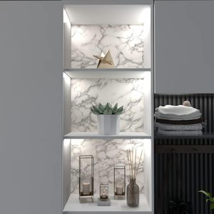 ORON Prix d'usine Autocollant en PVC blanc effet marbre, Rouleaux de papier peint auto-adhésif effet marbre pour meubles, autocollant mural pour <span class=keywords><strong>cuisine</strong></span>, décoration intérieure - Product Image 2