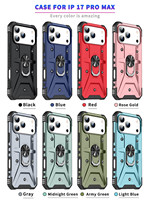 2 In1 TPU PC Shockproof 360 Rotate Metal Ring Stand Phone Case pour iPhone 17 16 15 14 13 12 11 Pro Max 8 7 6 Plus X XS XR