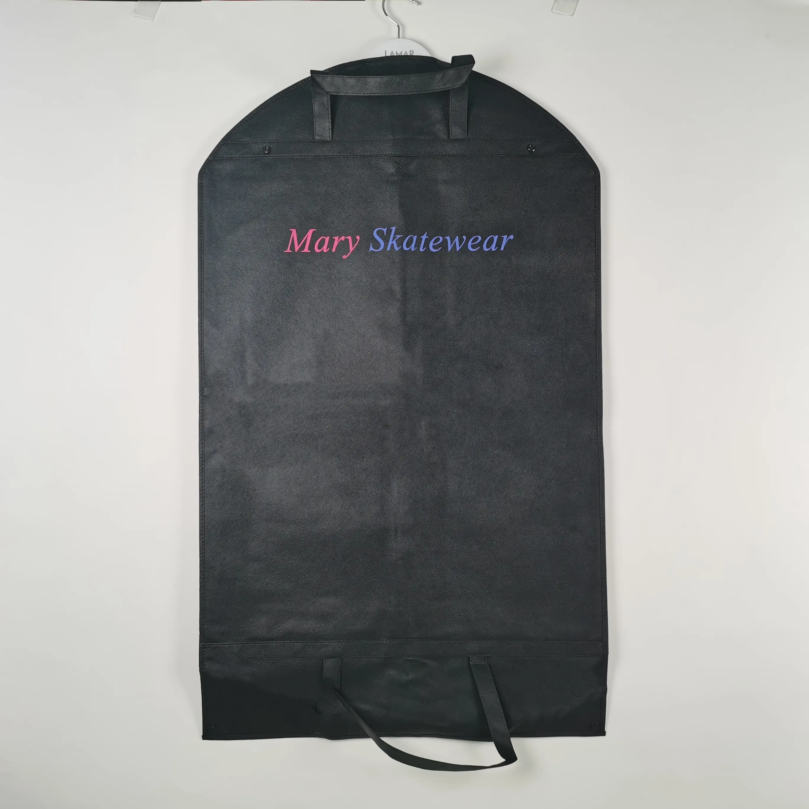 Custom Black Garment Zippwe Bags Custom Printed Long Recycled-Garment-Bags Non Woven Heavy Duty Fabric Garment Bag