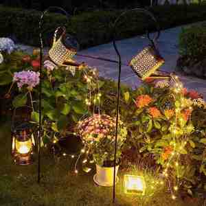 Guirlande Lumineuse Solaire LED Rechargeable Étanche en Métal, Cascade Extérieure Suspendue pour Décoration de Noël de Jardin IP65 - Product Image 5