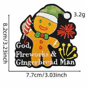 Ensemble avec Père Noël, flocons de neige, sapins de Noël et cannes en sucre, parfait pour les travaux manuels et projets de bricolage de Noël, patch brodé de Noël - Product Image 2