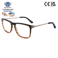 Montures optiques carrées en acétate et métal Teenyoun pour hommes, montures optiques en acétate et métal mélangés, en stock