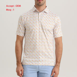 Ventes en gros de maillots de golf imprimés légers pour chemises, évacuation de l'humidité, logo personnalisé, marque privée, écologiques, manches courtes, hommes - Product Image 6