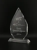 Plaque en verre de cristal gravée pour cadeau d'appréciation de trophée de reconnaissance des employés