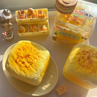 Moozy Muki Pupu Milk Toast Squishy Toy Soft Slow Rising Bread Squeeze Stress Blind Box Relief Fidget Toy for Gift Collection