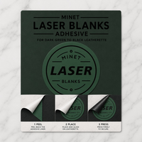 Feuilles vierges laserables en similicuir vert foncé à noir 12x24 pouces avec support en mousse grise et adhésif activé par la chaleur