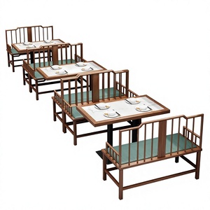 Nuevo Sofá de Pared Estilo Chino para Comercios, Banco de <span class=keywords><strong>Hierro</strong></span> para <span class=keywords><strong>Restaurante</strong></span> de Cocina Hunan, Sofá de Recepción para Hotel, <span class=keywords><strong>Restaurante</strong></span> Occidental - Product Image 1