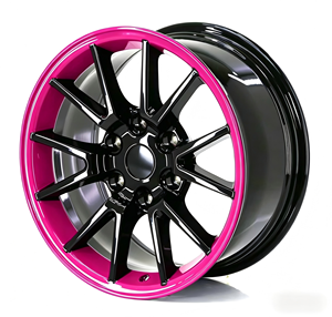 Cerchi in Lega Personalizzati da 18-24 Pollici, Bicolore <span class=keywords><strong>Rosa</strong></span> e Nero, a 6 Razze, per Fuoristrada e Pickup, Lavorati CNC e Trattati Termicamente - Product Image 1