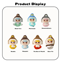 Série d'aimants de réfrigérateur Mignons Petits Bouddhas, Figurines en peluche, Boîte mystère de figurines de dessins animés, Boîte surprise originale