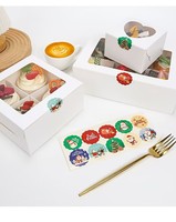 Autocollants d'étanchéité pour boîtes à gâteaux de haute qualité en gros, film offset laminé, taille personnalisée, étiquettes pour emballages alimentaires et boîtes cadeaux