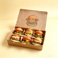 Boîte d'emballage pour poulet frit, hamburgers et frites, en papier ondulé de qualité alimentaire, avec logo personnalisé en usine
