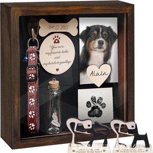 Wooden Pet Photo <b>Frame</b> Brown Irregular Shape Personalized Customization Shadow Box Wall Hanging Memorial Display - Product Image 3
