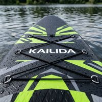 Planche de SUP gonflable de 10'6'' avec 8 anneaux de fixation pour hamac, camping et installation de bâche sur l'eau