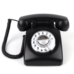 ロータリーダイヤル電話ビンテージ固定電話昔ながらのコード付き電話機械リング付きホームオフィスデスク - Product Image 3