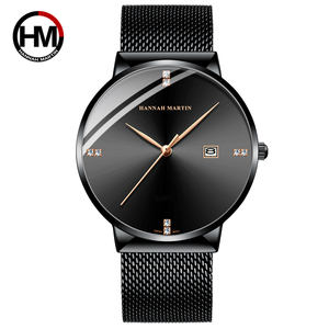 Livraison directe, montres pour hommes, <span class=keywords><strong>Bracelet</strong></span> en acier inoxydable, <span class=keywords><strong>maille</strong></span>, boîtier Ultra mince, montre minimaliste - Product Image 6