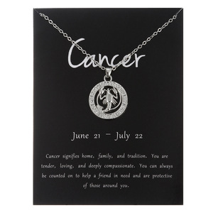 Colore argento 12 oroscopo segno zodiacale collana pendente per donne uomini costellazioni di cartone gioielli a stella girocollo regalo di compleanno - Product Image 5