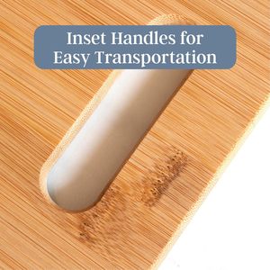 Juego de tablas de cortar de bambú rectangulares con asa para cocina, bloques de cortar para uso doméstico - Product Image 3