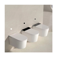 WC mural suspendu de luxe avec chasse d'eau automatique, bidet électrique, toilette intelligente grise pour salle de bain