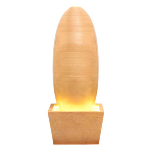 Fuente de agua Quanfangyuan 43x43x105cm Diseño geométrico amarillo Decoración interior y exterior - Product Image 5