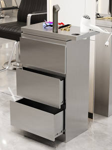 Armoire à outils en acier inoxydable pour salon de coiffure et barbier avec roulettes - Mobilier de salon commercial - Product Image 6