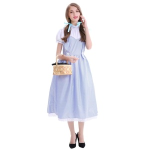 Robe Alice pour femme, costume de scène pour adulte, jupe en vichy bleu avec accessoire panier, tailles S-3XL - Product Image 2