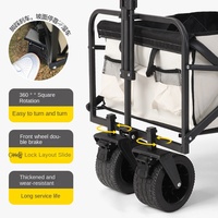 Chariot de courses pliable avec plateau, tout-terrain, en métal, pour usage extérieur, stand de rue et courses d'épicerie