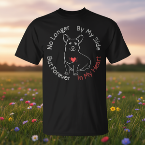 T-shirt commémoratif pour chien Pembroke Welsh Corgi, design en forme de cœur, noir, unisexe, taille adulte - Product Image 2