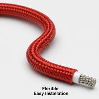 Fil tressé en silicone et fibre de verre style UL3122, 200°C 300V, pour câblage interne d'appareils électroménagers, cuiseurs à riz, fours et éclairage
